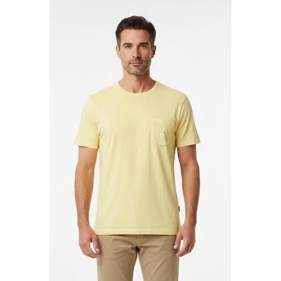 TOMMY BAHAMA Men’s Pima Cotton Embroidered Chest Pocket Tee in Yellow-Medium - Picture 1 of 10